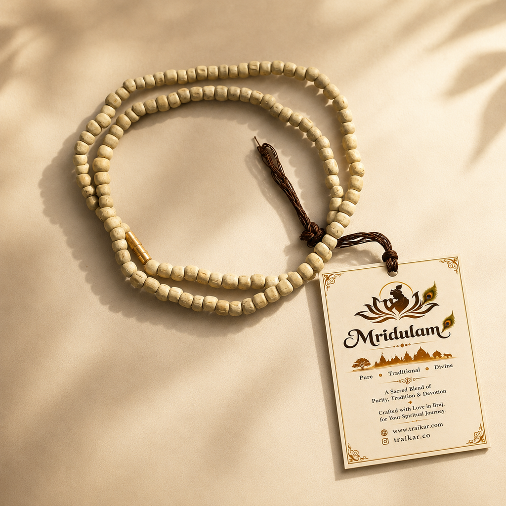 Pure 3mm Tulsi Kanthi Mala from Vrindavan | Traditional Tulsi Mala for Krishna Devotees
