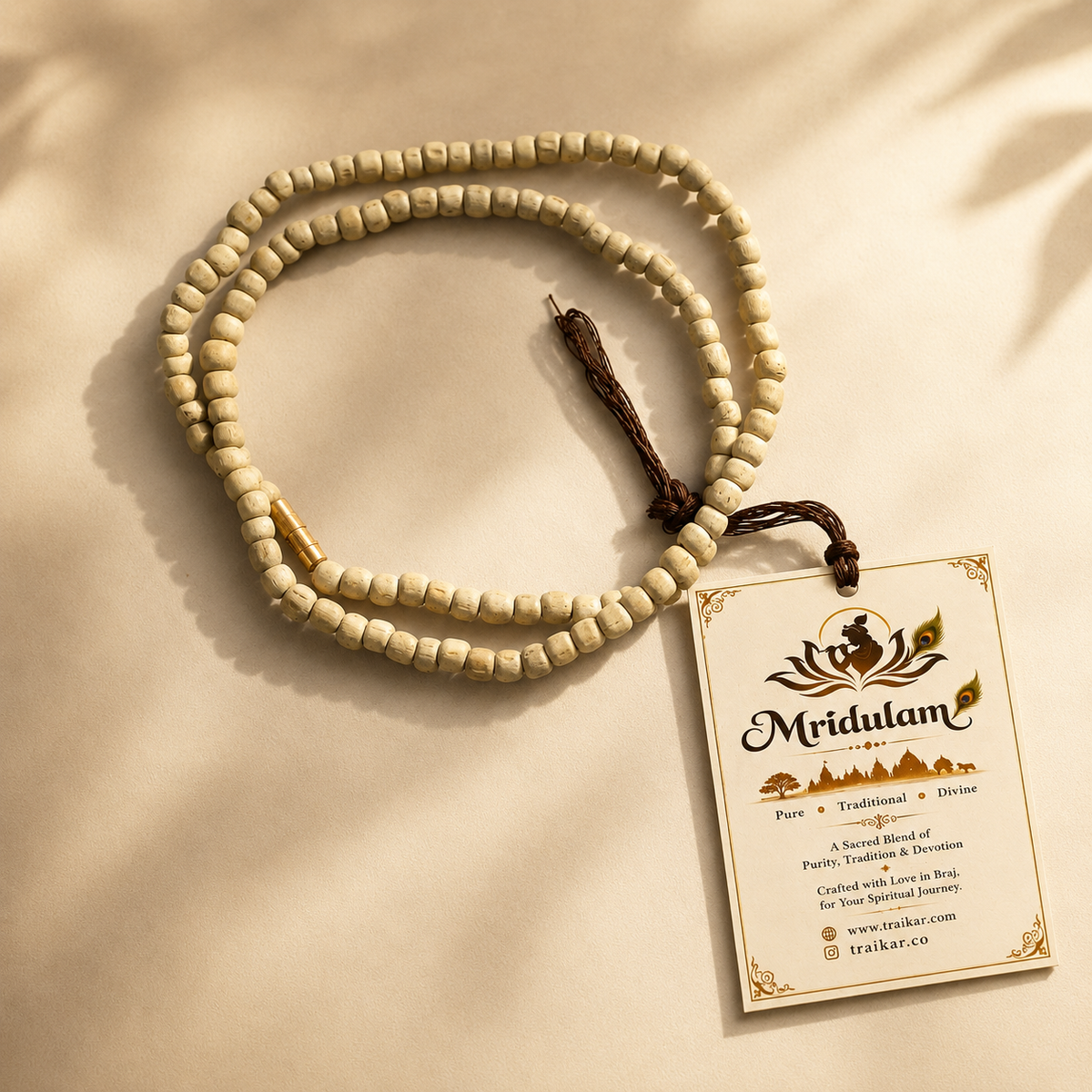 Pure 3mm Tulsi Kanthi Mala from Vrindavan | Traditional Tulsi Mala for Krishna Devotees