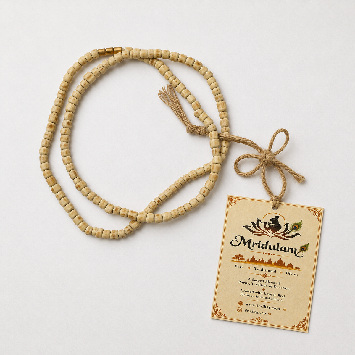 Pure 2mm Tulsi Kanthi Mala from Vrindavan | Traditional Tulsi Mala for Krishna Devotees